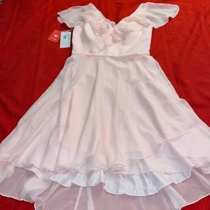 Pink Bridesmaid Hi Low Dress